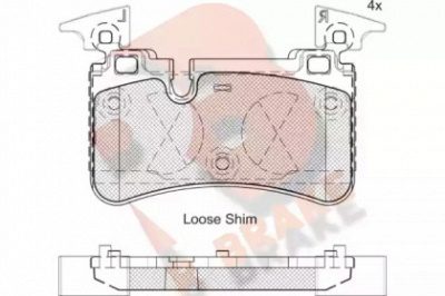 R BRAKE rb2209 -  Комплект тормозных колодок, дисковый тормоз